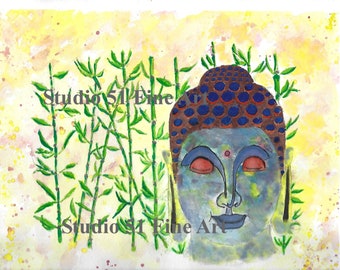 Enlightenment - A watercolor of the Buddha during a moment of enlightenment. Giclée Print
