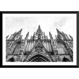 Barcelona Cathedral Architecture, Black and White, Spain, Photography Wall Art, Home Decor