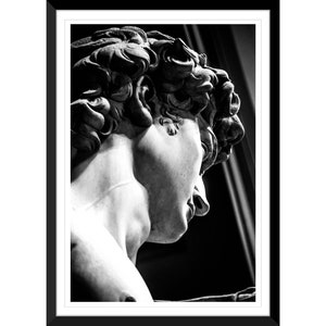 David, Michaelangelo, Sculpture, Florence, Black and White, Italy, Photography, Wall Art, Home Decor, Fine Art