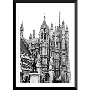 Palace of Westminster, Architecture, London, England, UK, Black and White, Photography #2, Wall Art, Home Decor, Fine Art, Travel Photo