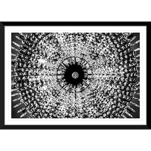 Abstract Chandelier in Black and White Photography Wall Art, Home Decor