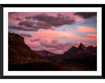 Zion National Park, Utah, Sunset, Landscape, Photography #1 Wall Art, Home Decor, Fine Art, Travel Photo