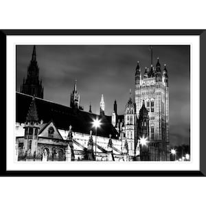 Palace of Westminster, Black and White, London, England, UK, Photography, Wall Art, Home Decor, Fine Art, Travel Photo