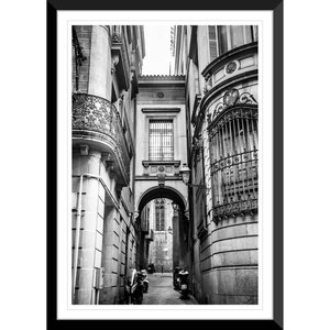 Barcelona Architecture, Black and White, Spain, Photography, Wall Art, Home Decor