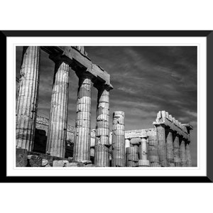 Parthenon, Acropolis, Greek Ruins, Columns, Black and White, Athens, Greece, Photography #1, Wall Art, Home Decor, Fine Art, Travel