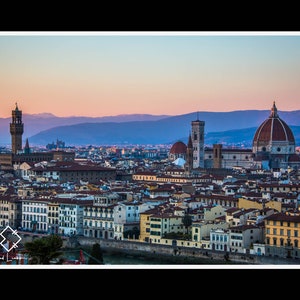 Blick auf den Dom, Florenz, Italien, Sonnenuntergang, Fotografie 1, Wandkunst, Dekoration, Bildende Kunst, Reisefoto Bild 2