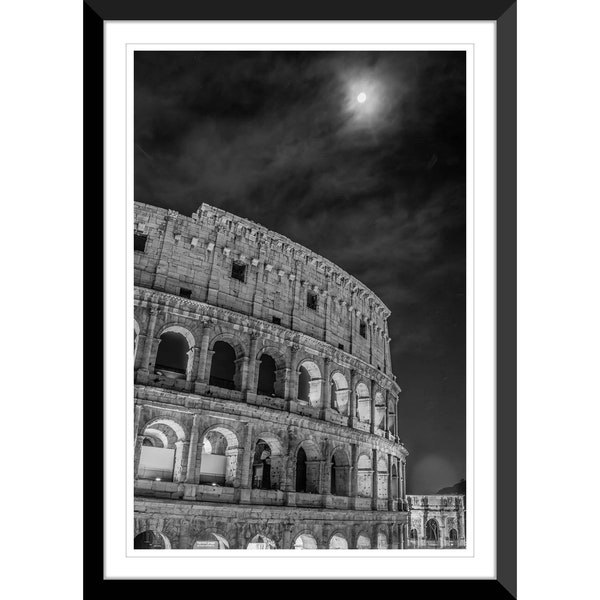 Roman Colosseum, Black and White, Rome, Italy, Photography #3, Wall Art, Home Decor, Fine Art, Travel Photo