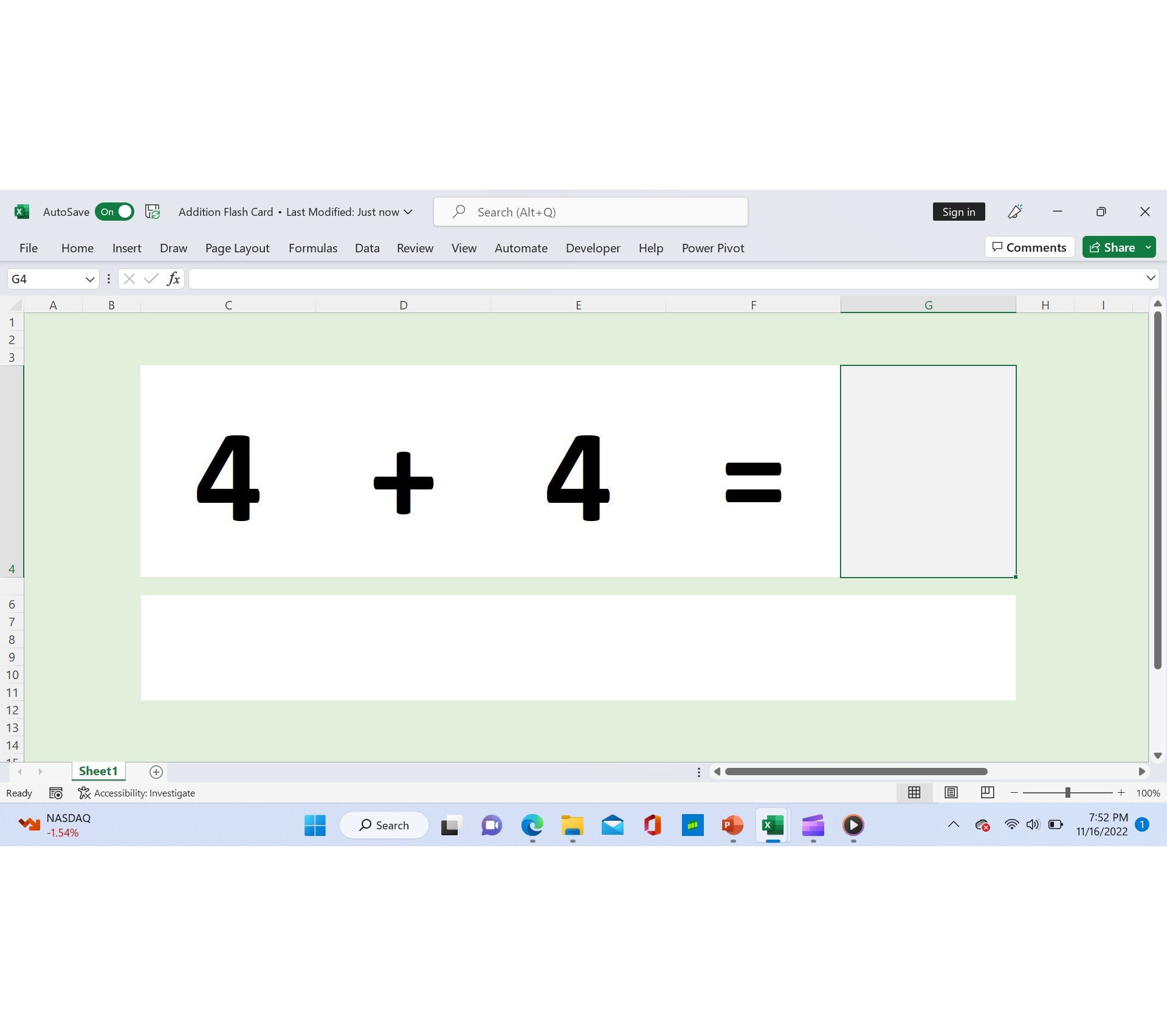 Addition Math Facts Digital Flash Card Etsy