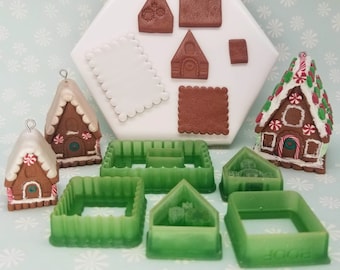 3D Gingerbread House Kit, Polymer Clay Cutter Set, Gingerbread House Clay Cutter, Gingerbread Clay Cutter, Christmas Clay Cutter, Ornament