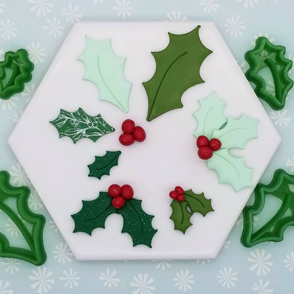 Holly Leaf Clay Cutter, Holly Leaf Cutter, Christmas Polymer Clay Cutter, Holiday Cutters, Christmas Cutters, Christmas Earrings, Clay Tools