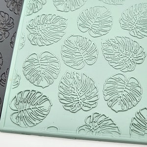 Monstera Leaves Texture Sheet, Texture Rubber Mat, Clay Texture, Summer Earrings, Tropical Earrings, Earring Making, Jewelry, Clay Tools image 4