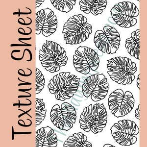 Monstera Leaves Texture Sheet, Texture Rubber Mat, Clay Texture, Summer Earrings, Tropical Earrings, Earring Making, Jewelry, Clay Tools image 1