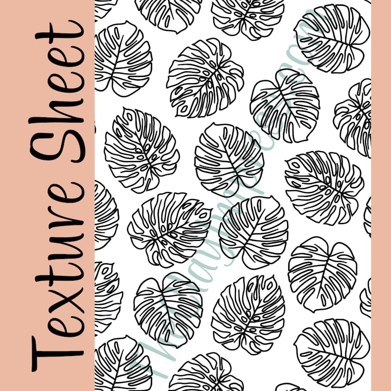 Monstera Leaves Texture Sheet, Texture Rubber Mat, Clay Texture, Summer Earrings, Tropical Earrings, Earring Making, Jewelry, Clay Tools image 1