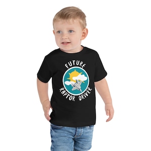 F22 &quot;Future Raptor Driver&quot; Toddler Short Sleeve T-Shirt – F-22 Raptor Pilot Aviation Tee | Military Kid&#39;s Shirt
