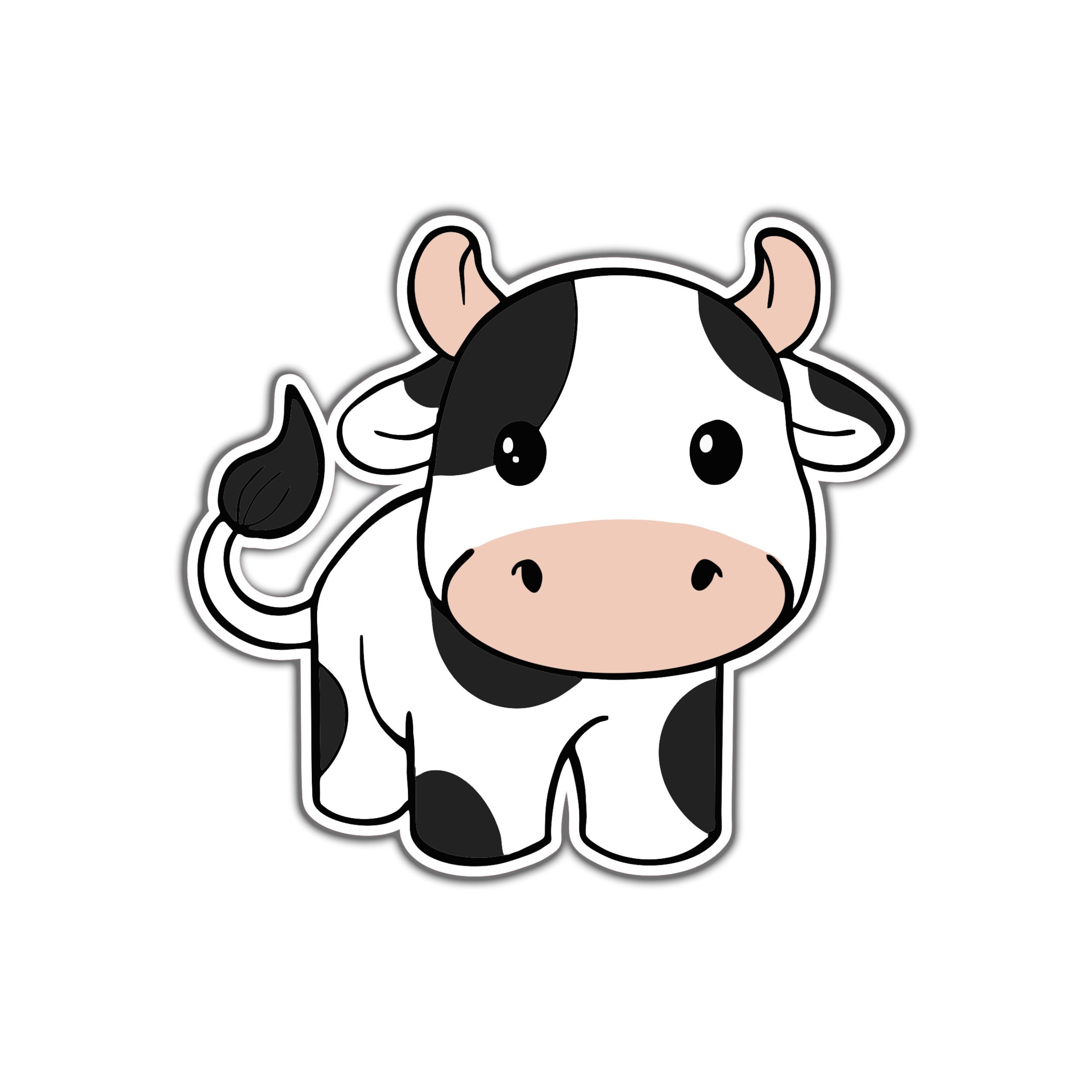 Cow Sticker Cut Out Cow Full Color Vinyl Sticker Water Bottle Sticker Window - Etsy