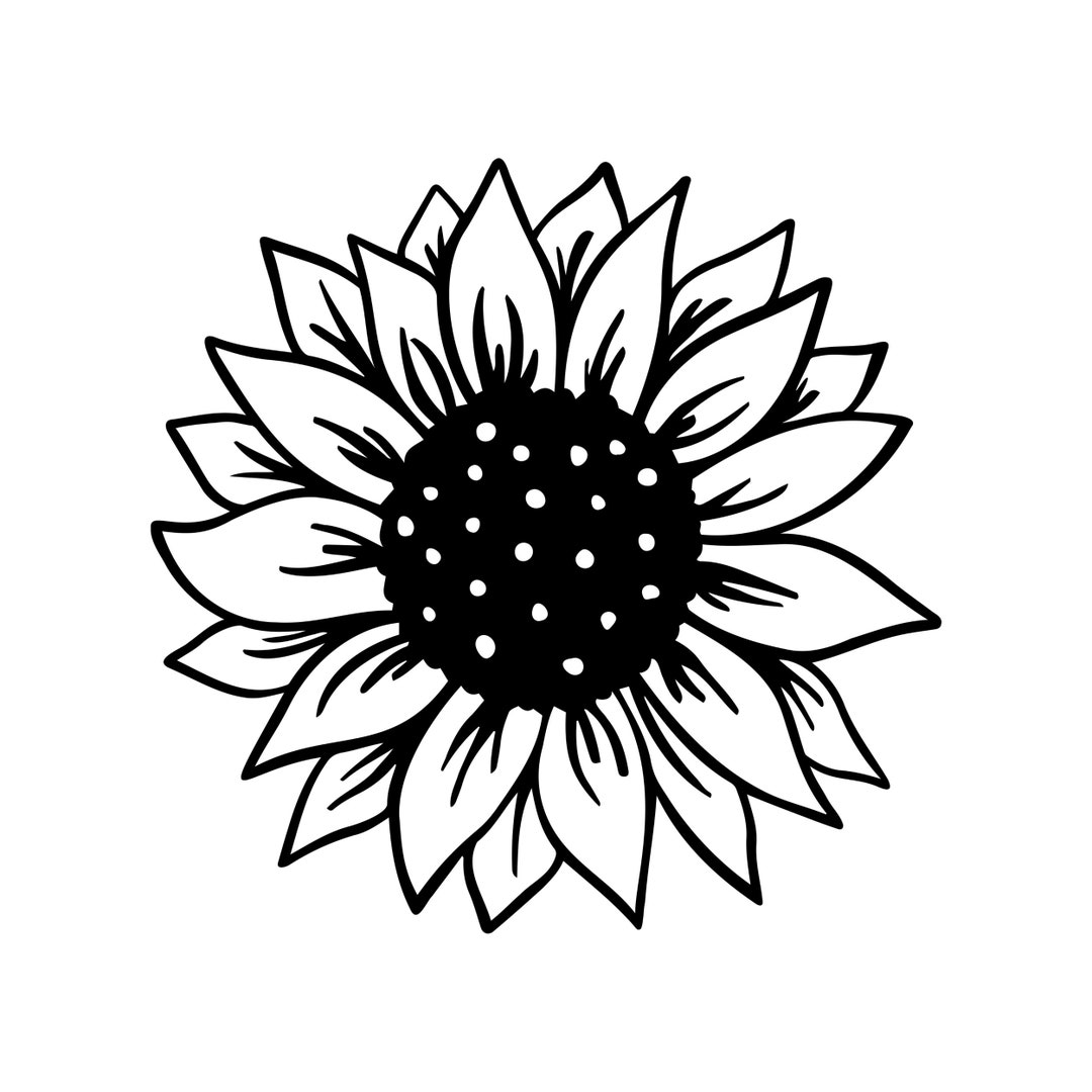 Sunflower Vinyl Decal Custom Size Vinyl Decal Custom Etsy