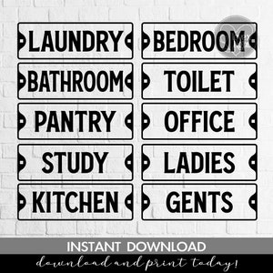 vintage industrial wall decal door laundry panty office set sign, svg, eps, pdf, png, dxf, cricut file, digital print * instant download *