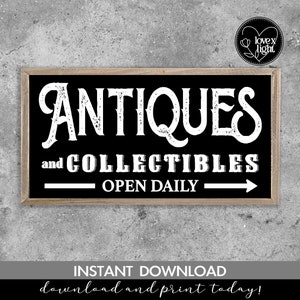 vintage retro antiques and collectibles country farmhouse wall sign, svg, eps, pdf, png, dxf, cricut file, digital print instant download