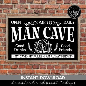 retro man cave beers drinks farmhouse country wall sign, svg, eps, pdf, png, dxf, cricut file, digital print * instant download *
