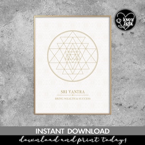 Sacred Geometry Sri Yantra Yoga Poster Wall Art Attach money wreath Spiritual, SVG PNG DXF Cricut file, Digital Print * Instant Download *