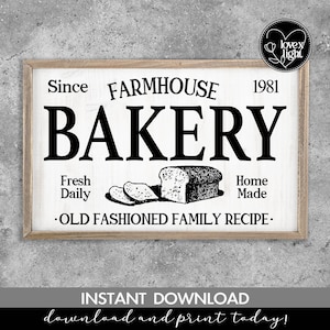 farmhouse bakery old fashioned family recipe sign country wall sign, svg, eps, pdf, png, dxf, cricut file, digital print * instant download*