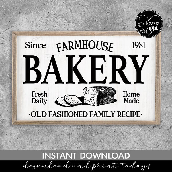 farmhouse bakery old fashioned family recipe sign country wall sign, svg, eps, pdf, png, dxf, cricut file, digital print * instant download*