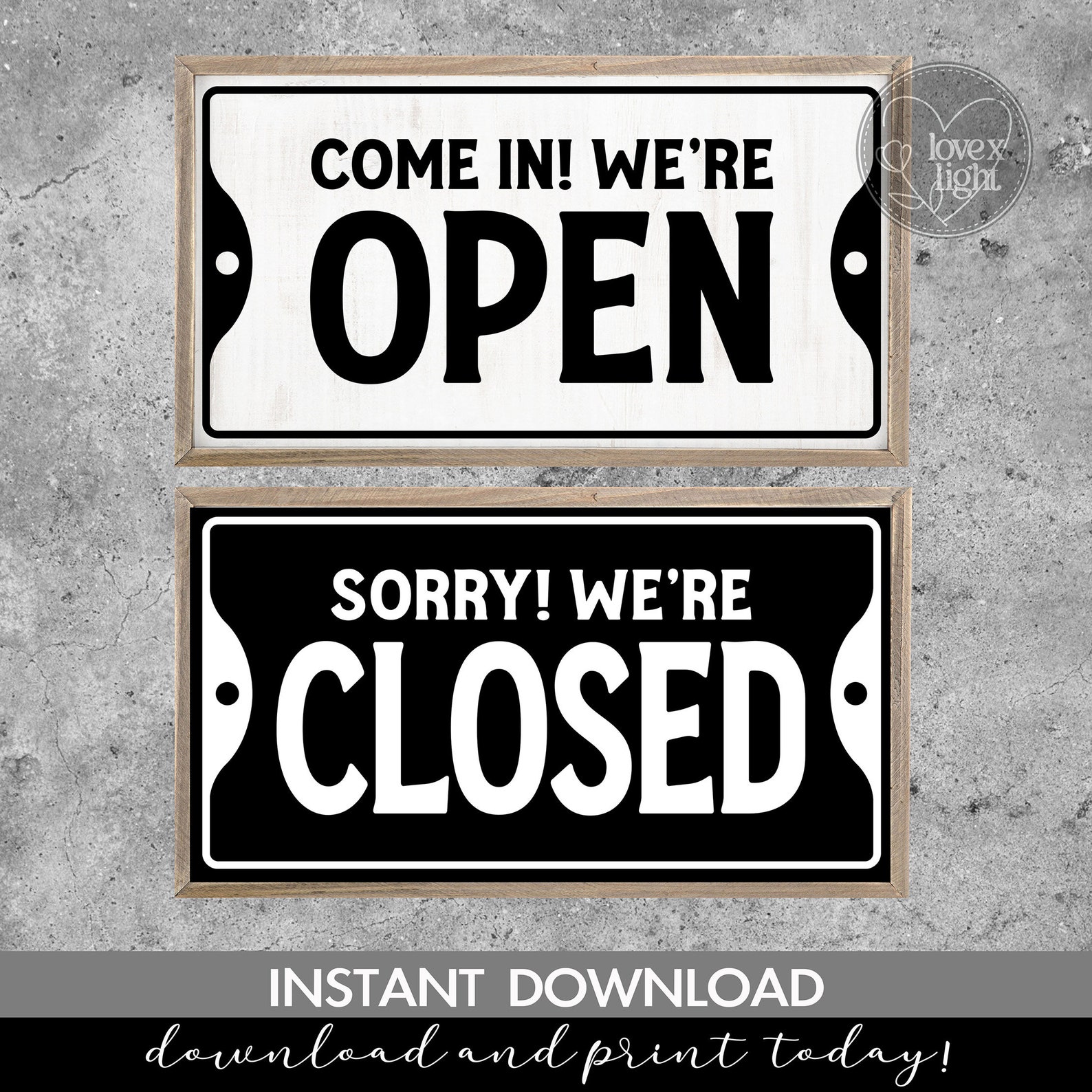 Vintage Retro Come in We're Open Sorry We're Closed Decal Store Sign ...