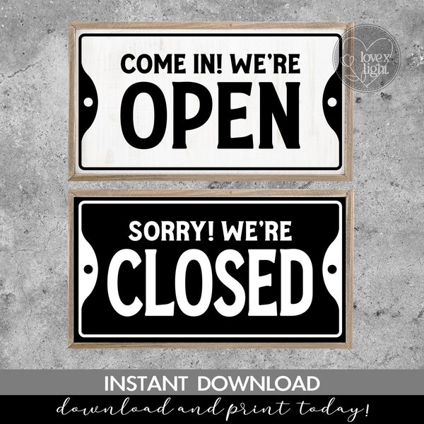 vintage retro come in we're open sorry we're closed decal store sign, svg, eps, pdf, png, dxf, cricut file, digital print instant download