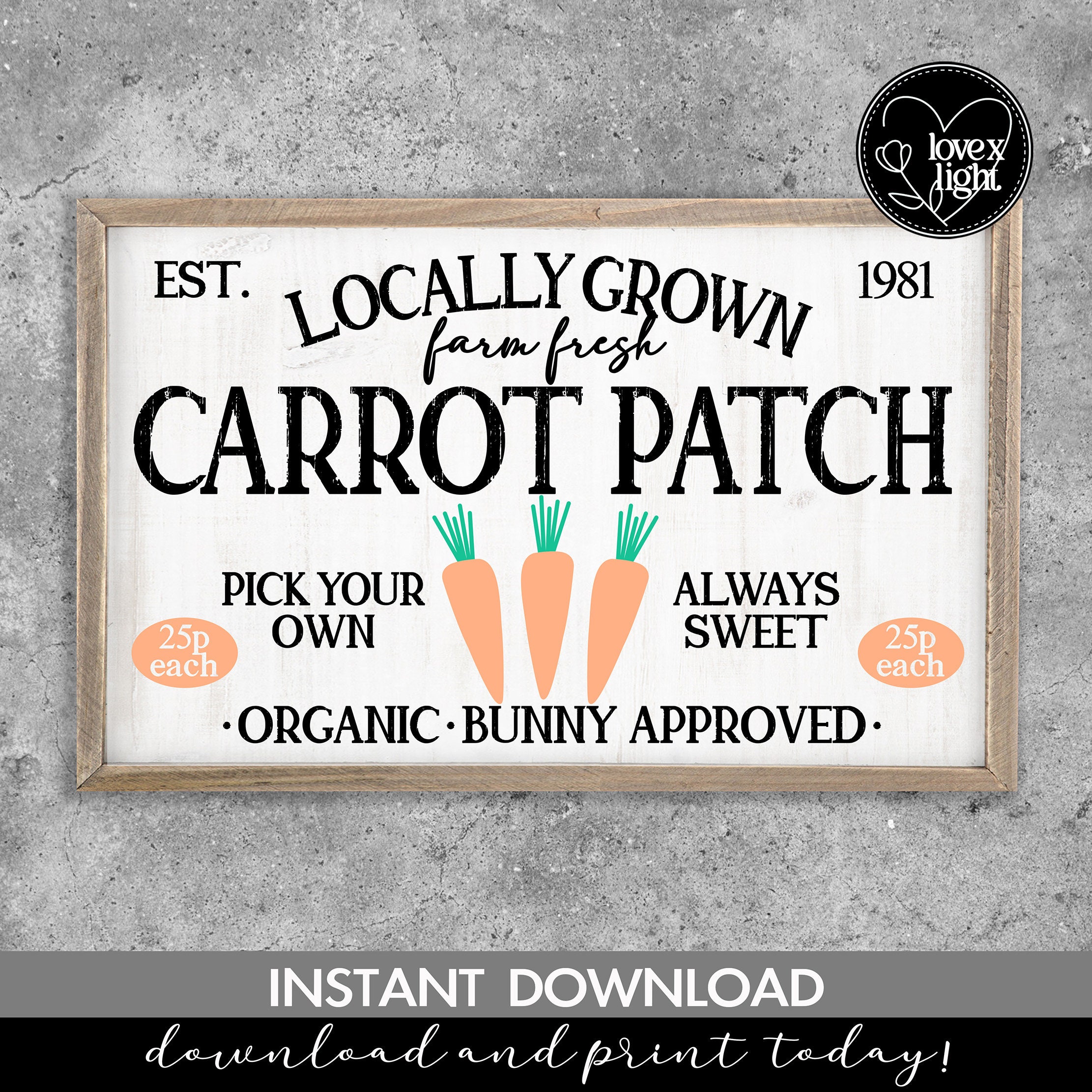 Easter Carrot Patch Bunny Farm Fresh Country Farmhouse Wall Sign, Svg ...