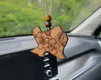 Texas Outline with Flowers