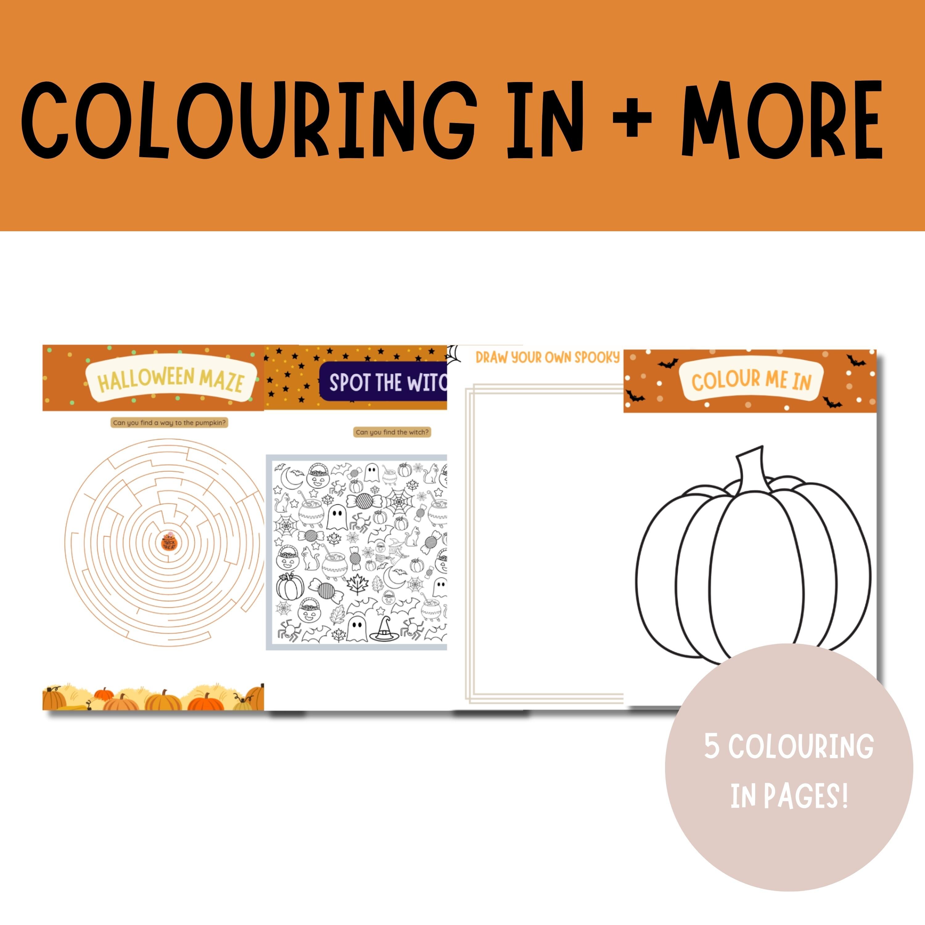 Kids Halloween Activity Book Printable Halloween Games & Puzzles Spooky ...