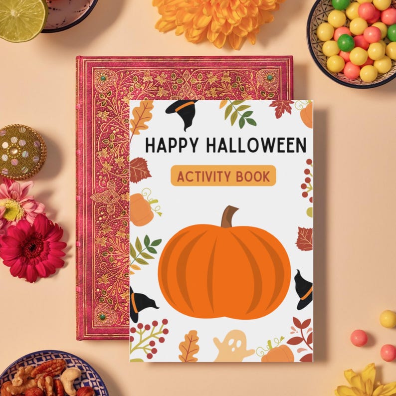 Kids Halloween Activity Book Printable Halloween Games & Puzzles Spooky ...