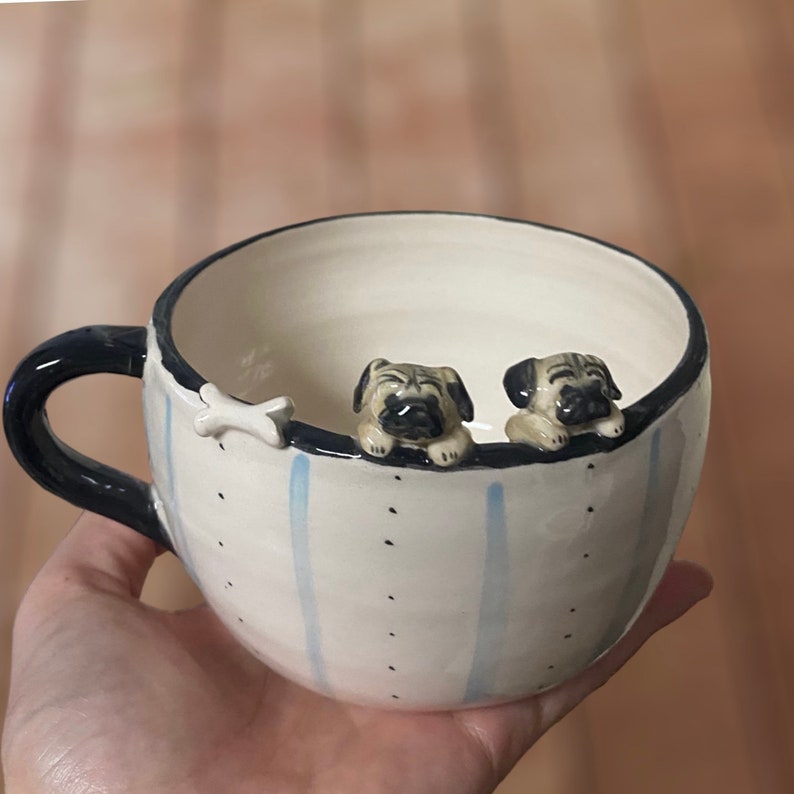 Custom Dog / Cat Mug Birthday Gift for Pet Owner Family Gift Cute Dog Puppy Cappuccino Mug Handmade Personalized Gift Hot Chocolate Mug zdjęcie 5