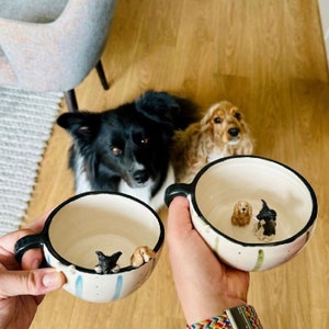 Tazza per cani personalizzata/Tazza per cani fatta a mano/Cappuccino Tazze tazza per animali personalizzata personalizzata inviaci la foto del tuo animale domestico regalo per il proprietario del cane immagine 3