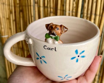 Personalisierte Hundetasse, süßes einzigartiges Geschenk, Geburtstagsgeschenk, Jubiläum, neues Zuhause, Adoptierung, Hundverlust, Miniatur