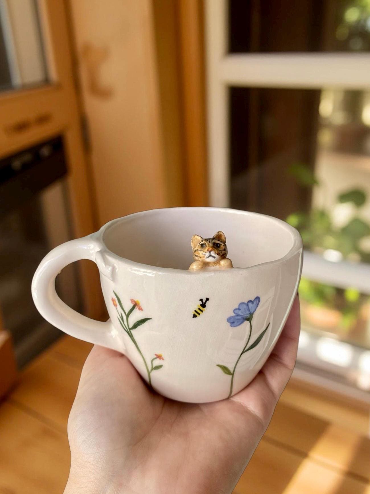 Custom Cat Mug - Ceramic Pet Sculpture - gift for cat mom - cat dad - 3D pet figurine - cute personalized coffee mug - custom cat figurine