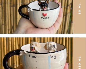Personalisiertes Geschenk, Kundenspezifisches Bechergeschenk mit 3D-Haustiermodell vom Foto, 3 Unze, 11 Unze, 14 Unze, 16 Unze Becher, handgemachtes Geschenk, personalisiert, Becher für Geschenk