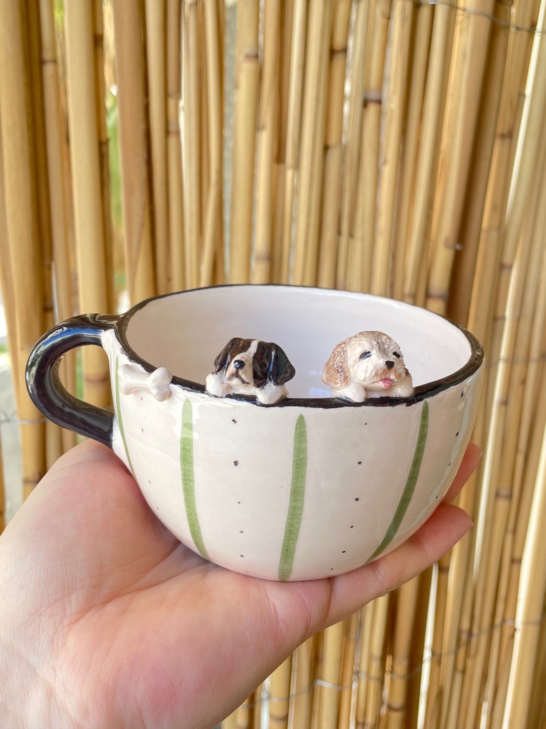 Custom Pet Cute Cappucino Mug birthday gift dog figure cute dog coffee lover latte macchiato hot chocolate mug dog lover image 6