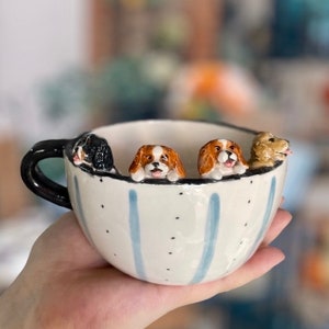 Tazza per cani personalizzata/Tazza per cani fatta a mano/Cappuccino Tazze tazza per animali personalizzata personalizzata inviaci la foto del tuo animale domestico regalo per il proprietario del cane immagine 4