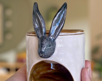 Custom Gift Censer - Handmade Rabbit Figured Ceramic - new home gift - handmade candle holder- personalized special gift - natural oil