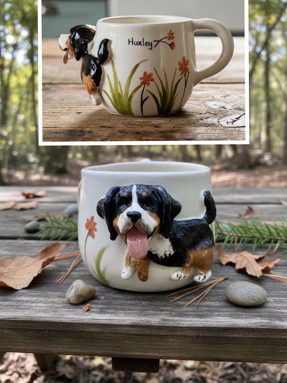 Personalized Mug Featuring Custom Pet Figures, Cottagecore Design, Cute  Sculptured Mug Whimsical Mug. Send Us Your Pets Photos! - Etsy