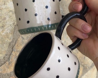 Set of Two Lemon Mugs - Couple Coffee Mugs - Custom Mug Gift - Handmade Ceramic