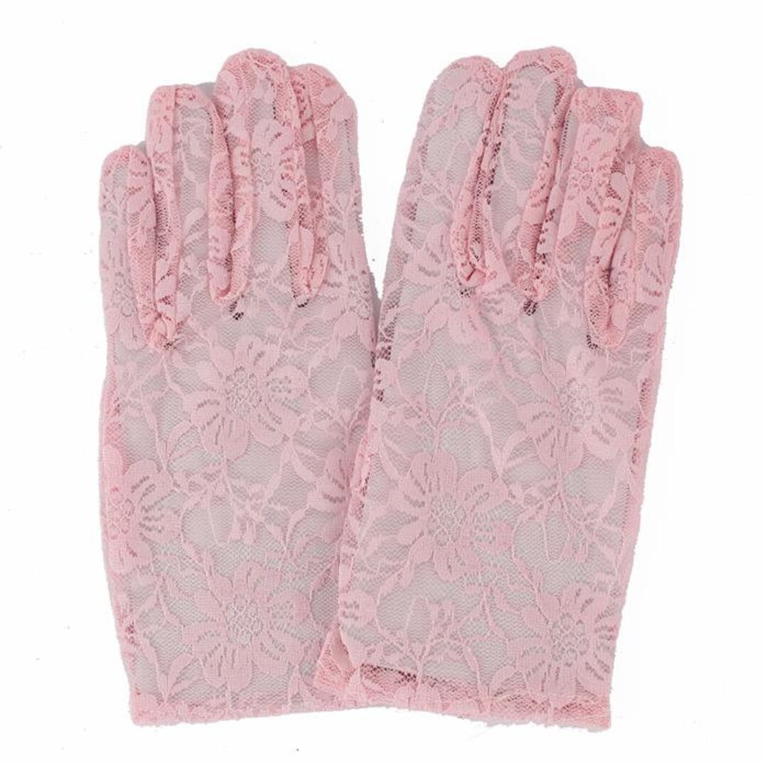 Pink Lace Gloves Etsy