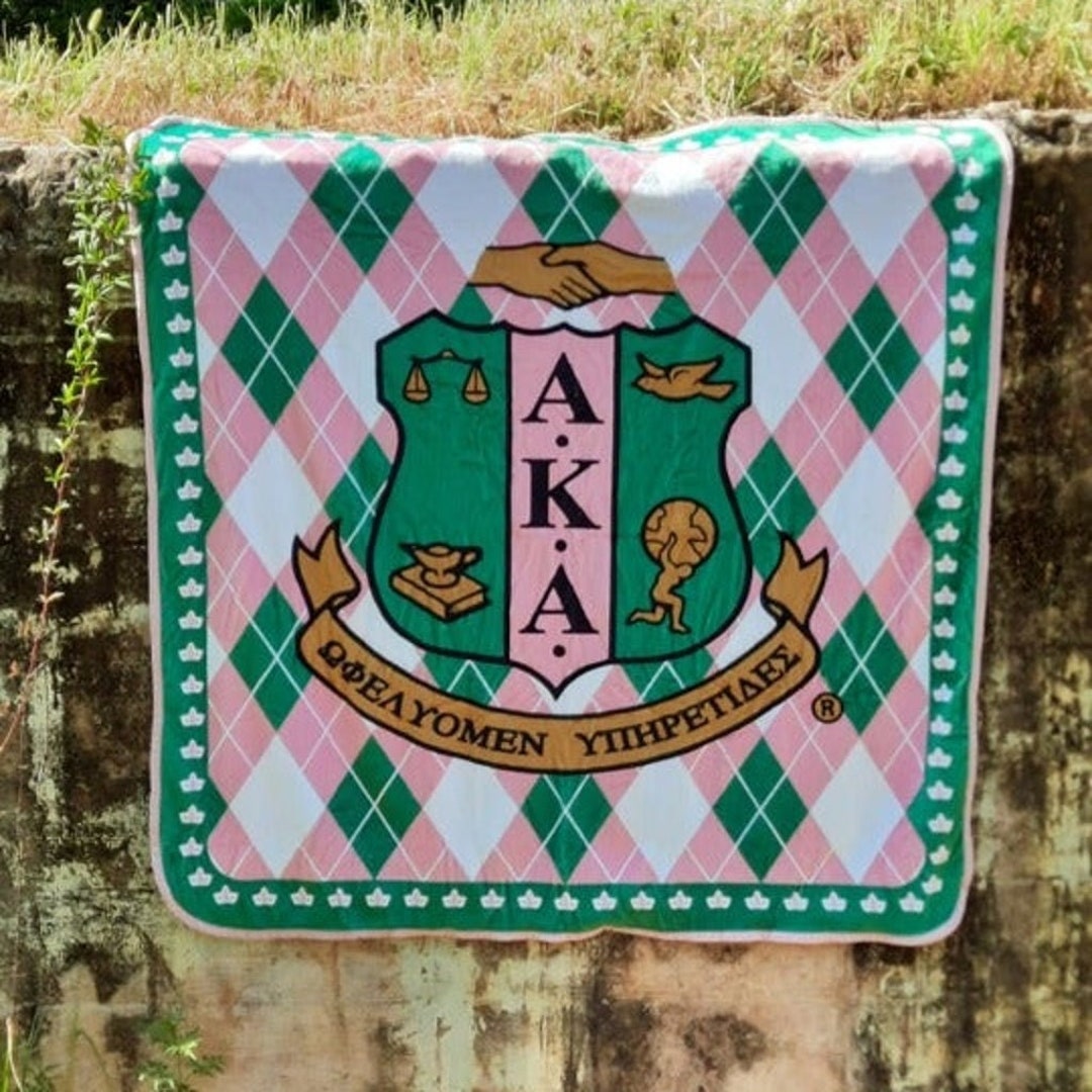 AKA Sorority Argyle Blanket Etsy