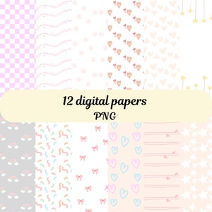 Digital Paper Pattern seamless paper delicate pastel digital download seamless baby pattern kids pink pattern paper clipart texture boundle