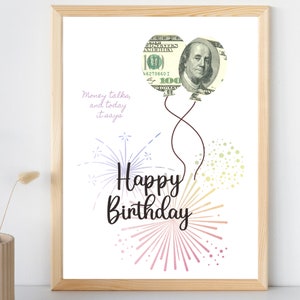 Regalo de dinero de cumpleaños Descargue la idea de regalo de efectivo digital de último momento PDF Idea de tarjeta de cumpleaños imprimible Idea de regalo de feliz cumpleaños