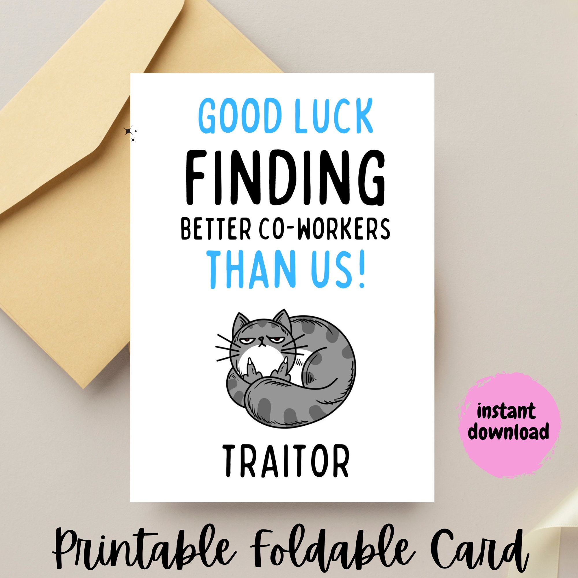 Printable Coworker Card Digital Going Away Colleague Card Farewell ...