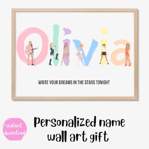 Personalize Wall art Name Eras Gift Taylor Name Art Swift Printable Gift Eras Costum Name Print ART  idea Gift poster eras Taylor name