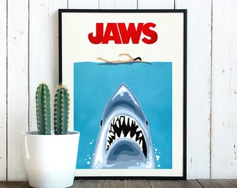 JAWS Minimalist Movie Poster Posteritty Minimal Film design Print 
