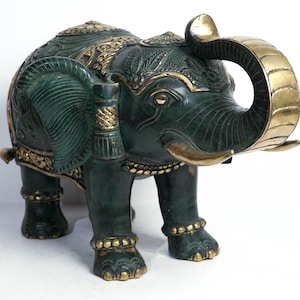 Bronze Elephant Sculpture 7.8' inch - 25 Cm, Bronze Statue, Animal Statue, Handmade, Hand Carved, Handicrafts, Bronze Decor, Home Decor